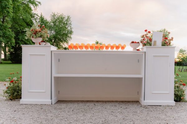 Mobile bar counter white rectangular 183x60x106cm - Image 4