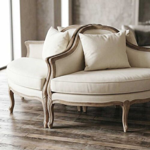 Louis Collection: 1/4 Sessel "Louis" washed look 110 x 80 x 90 cm