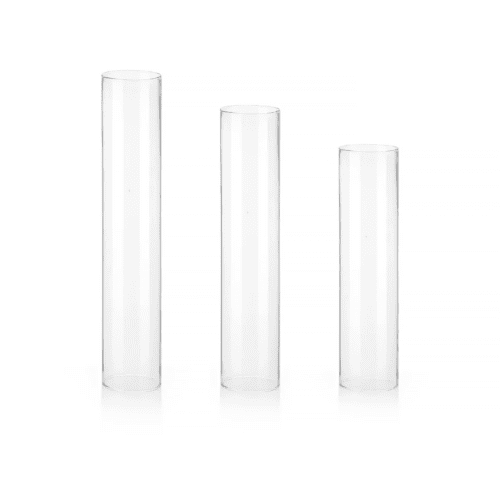 Hurricane cylinder vases set of 3: 7 x 50cm + 55cm + 60cm