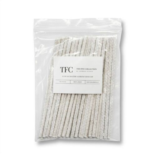 50 Stück gewachste Kerzendochte aus 100% Baumwolle - 8cm Länge
