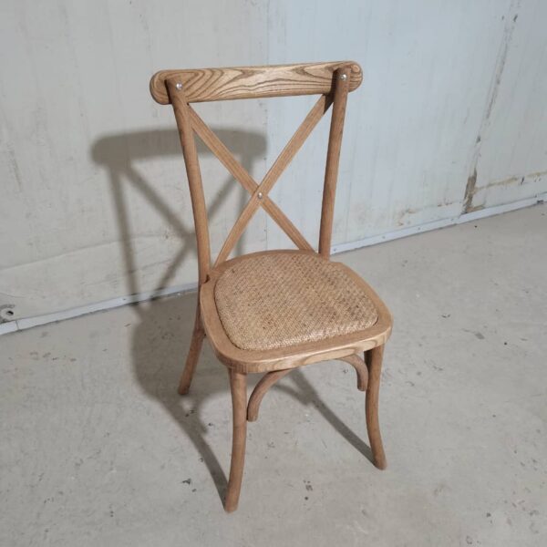 ABVERKAUF: Crossback Stuhl aus Holz mit Rattan-Sitz – Bild 5