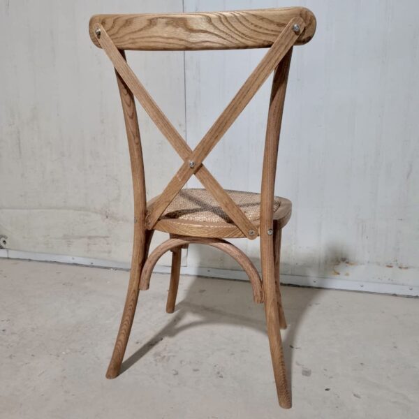 ABVERKAUF: Crossback Stuhl aus Holz mit Rattan-Sitz – Bild 4