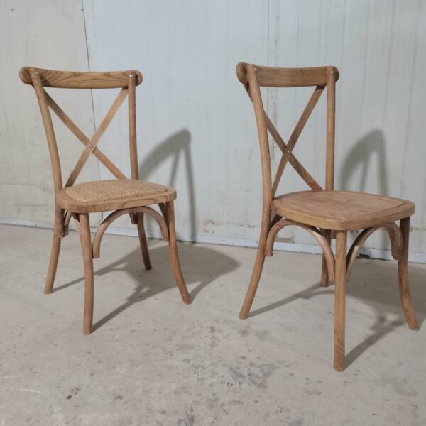 ABVERKAUF: Crossback Stuhl aus Holz mit Holzsitz – Bild 4