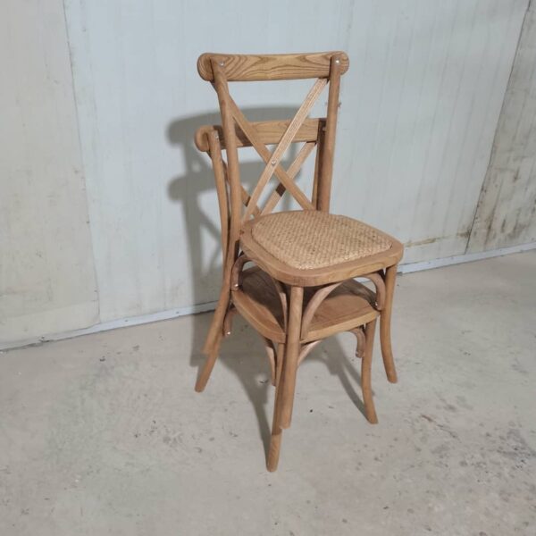 ABVERKAUF: Crossback Stuhl aus Holz mit Rattan-Sitz – Bild 8