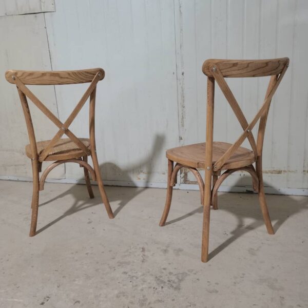 ABVERKAUF: Crossback Stuhl aus Holz mit Holzsitz