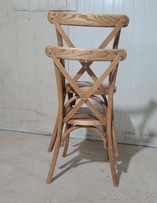 ABVERKAUF: Crossback Stuhl aus Holz mit Rattan-Sitz – Bild 6