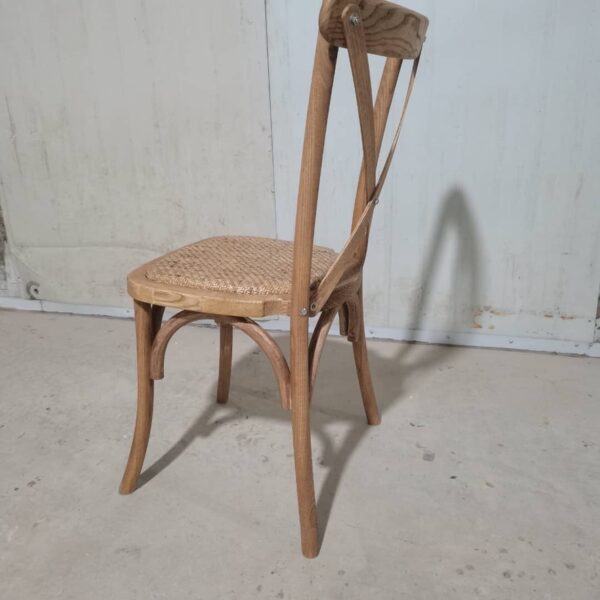 ABVERKAUF: Crossback Stuhl aus Holz mit Rattan-Sitz – Bild 7