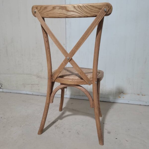 ABVERKAUF: Crossback Stuhl aus Holz mit Rattan-Sitz – Bild 2