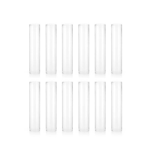 Abverkauf: Gebrauchte Hurricane Glaszylinder ohne Boden 5,5 x 30cm (VPE12) mit Wachsresten