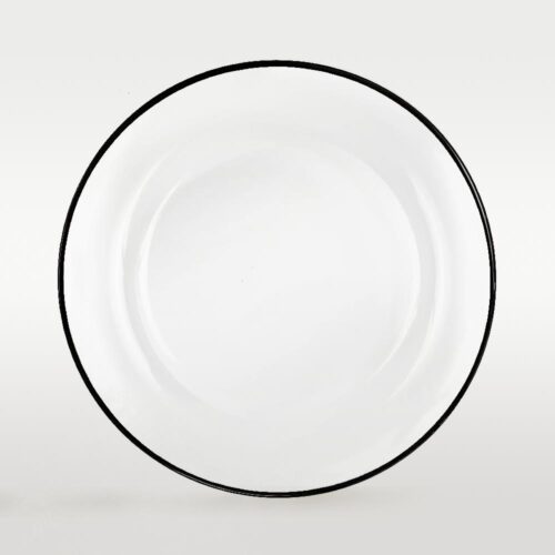 Glass place mat with black rim ⌀33cm