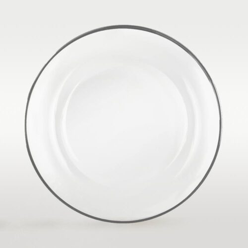 Clear glass place mat with silver rim ⌀ 33 cm