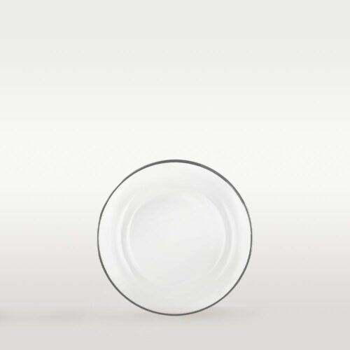 Bread plate glass with silver rim clear ⌀16 cm