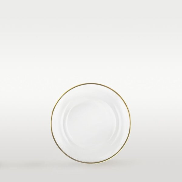 Glass bread plate with gold rim ⌀16.5cm