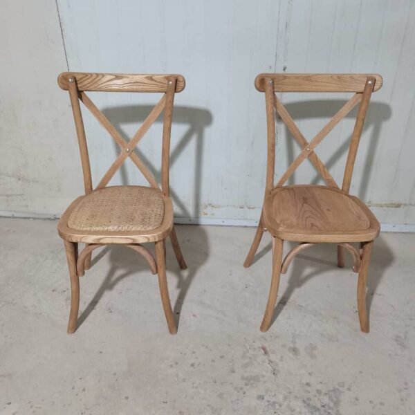 Crossback Stuhl aus Holz mit Holzsitz – Bild 3