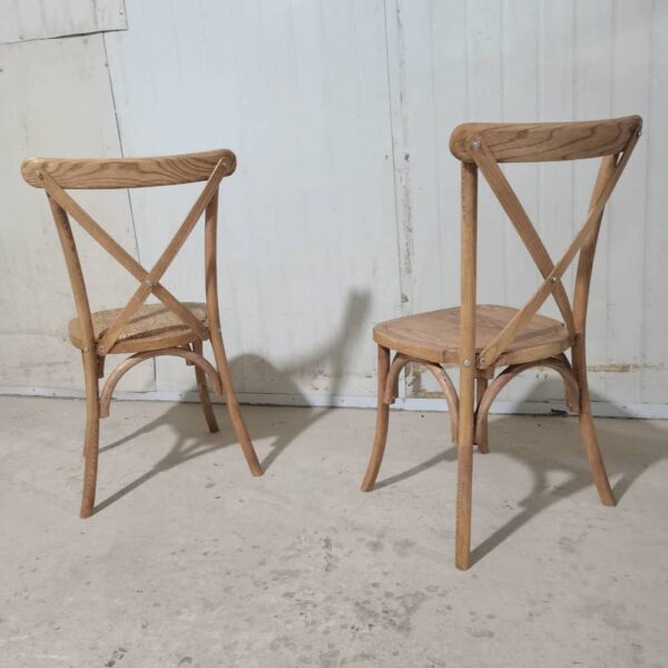 Crossback Stuhl aus Holz mit Holzsitz – Bild 4