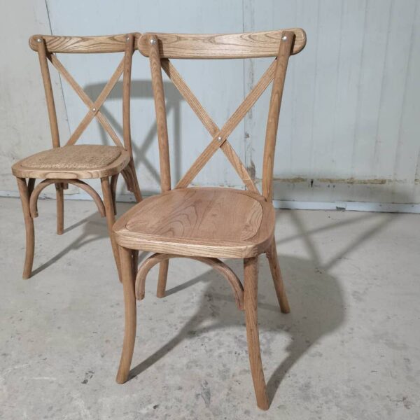 Crossback Stuhl aus Holz mit Holzsitz – Bild 11