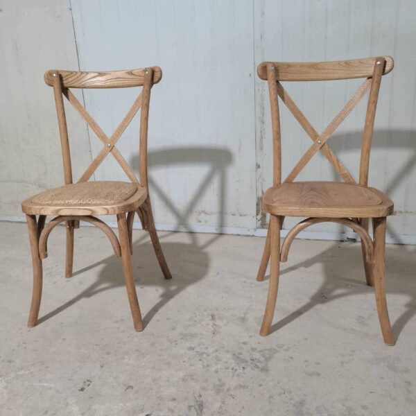 Crossback Stuhl aus Holz mit Holzsitz – Bild 12