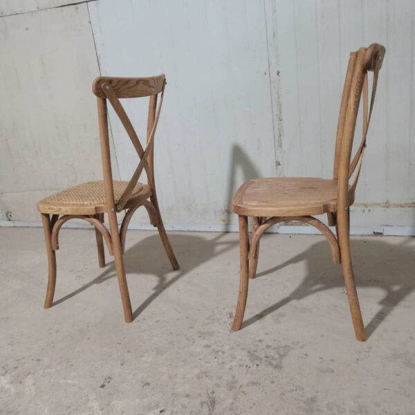 Crossback Stuhl aus Holz mit Holzsitz – Bild 6