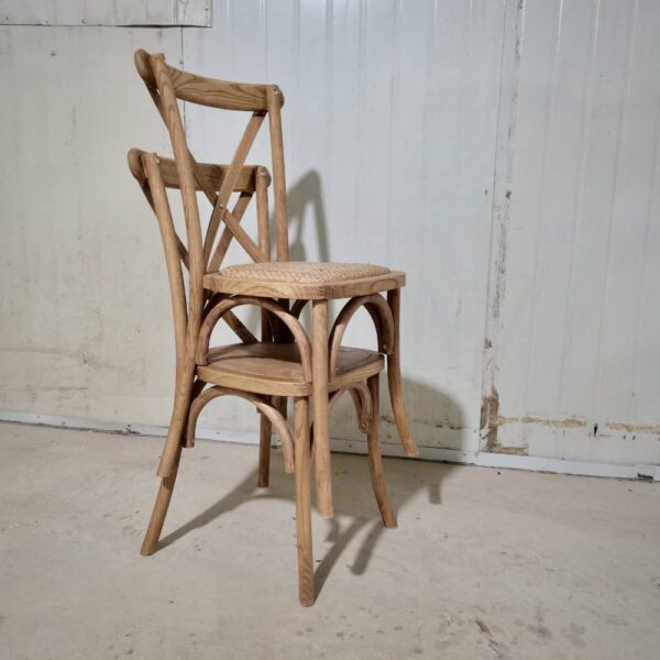 Crossback Stuhl aus Holz mit Holzsitz – Bild 13