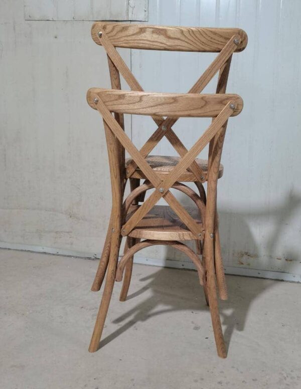Crossback Stuhl aus Holz mit Holzsitz – Bild 16