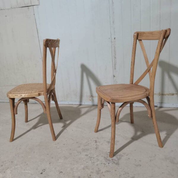 Crossback Stuhl aus Holz mit Holzsitz – Bild 7