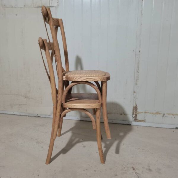 Crossback Stuhl aus Holz mit Holzsitz – Bild 10