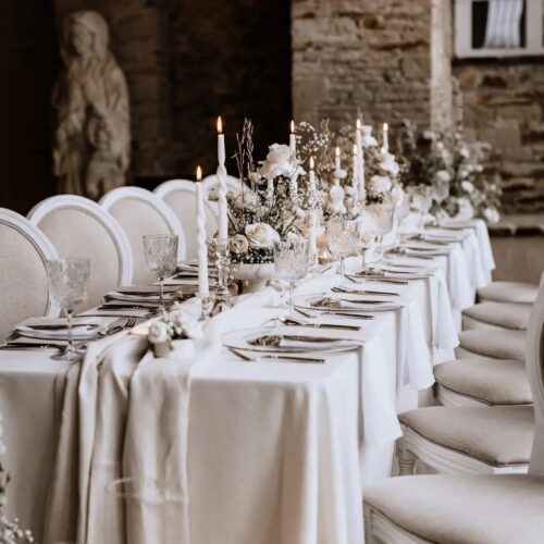 Sale: Used linen tablecloth in macchiato beige | 410x250 cm