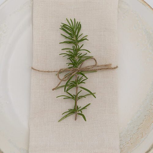 Linen napkins in macadamia 50x50cm