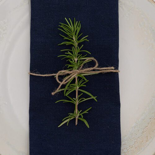 Linen napkins navy / dark blue 50x50cm