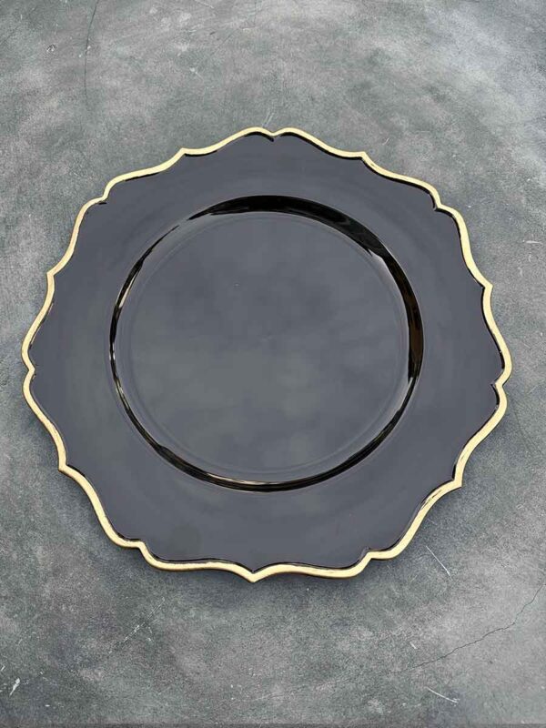 Platzteller "Sunflower Black" mit goldrand ⌀ 34,5 cm