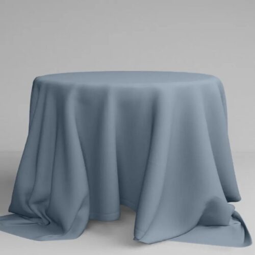 Runde Tischdecke in staubigem Blau